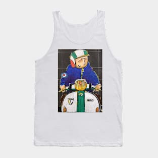 Retro Scooter, Classic Scooter, Scooterist, Scootering, Scooter Rider, Mod Art Tank Top